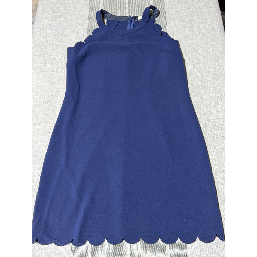 Maison Jules Navy Blue Scalloped Halter A-Line Dress Womens Size Medium M